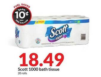 Hy-Vee Scott 1000 bath tissue offer