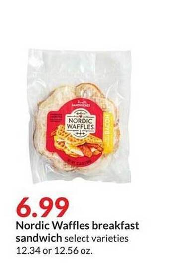 Hy-Vee Nordic waffles breakfast sandwich offer