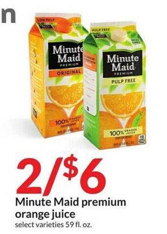 Hy-Vee Minute maid premium orange juice offer