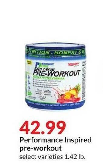 Hy-Vee Performance inspired pre-workout offer
