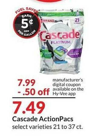Hy-Vee Cascade actionpacs offer