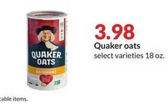 Hy-Vee Quaker oats offer