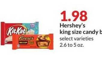 Hy-Vee Hershey's king size candy bar offer