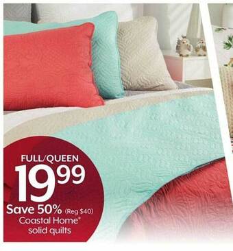 Bealls Coastal home solid quilts offer