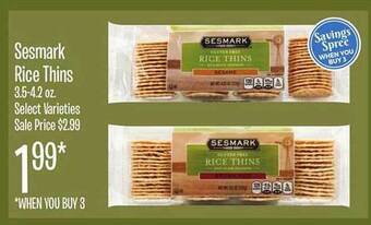 Jewel-Osco Sesmark rice thins offer