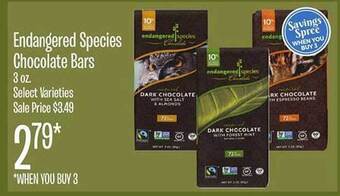Jewel-Osco Endangered species chocolate bars offer
