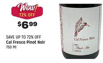 Grocery Outlet Cal fresco pinot noir offer