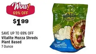 Grocery Outlet Vitalite mozza shreds plant based offer