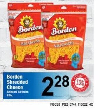 Food Giant Borden Shredded Cheese offer