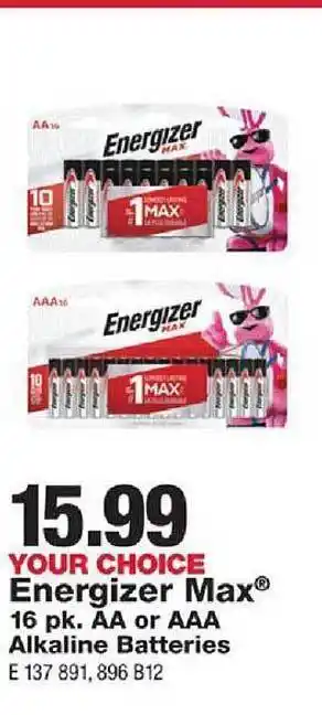 True Value Energizer max 16 pk. aa or aaa alkaline batteries offer