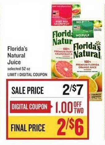 Lowes Foods Florida's natural juice offer