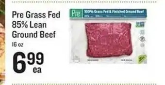 Lowes Foods Pre grass fed 85% lean ground beef offer