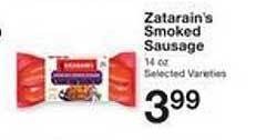 Price Chopper Zatarain's smoked sausage offer