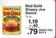 Price Chopper Red gold sloppy joe sauce offer