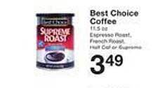 Price Chopper Best choice coffee offer