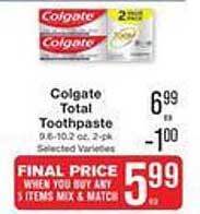 Price Chopper Colgate total toothpaste offer