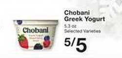 Price Chopper Chobani greek yogurt offer