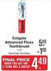Price Chopper Colgate advanced floss toothbrush offer