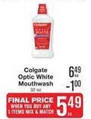 Price Chopper Colgate optic white mouthwash offer