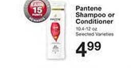 Price Chopper Pantene shampoo or conditioner offer