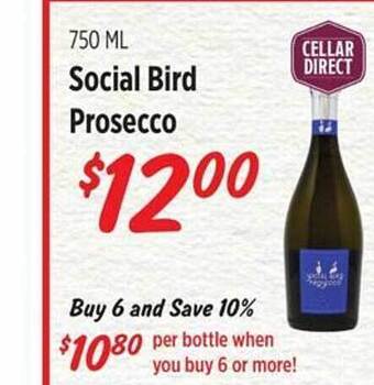 Rouses Social bird prosecco offer