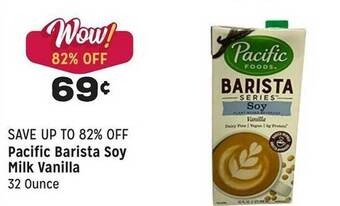 Grocery Outlet Pacific barista soy milk vanilla offer