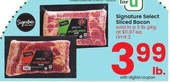 Albertsons Signature Select Sliced Bacon offer