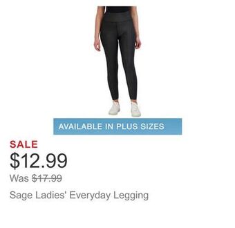 Costco Sage ladies' everyday legging offer