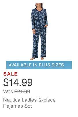 Costco Nautica ladies' 2-piece pajamas set offer