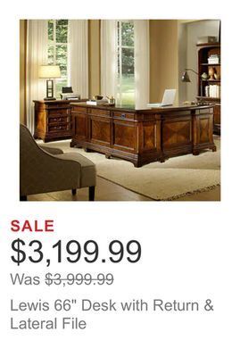 Costco Lewis 66" desk with return & lateral file offer