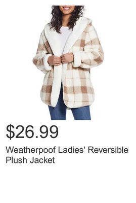 Costco Weatherpoof ladies' reversible plush jacket offer