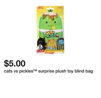 Five Below Cats vs pickles™ surprise plush toy blind bag offer