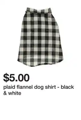 Five Below Plaid flannel dog shirt - black & white offer