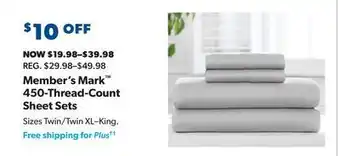 Sam's Club Member's mark™ 450-thread-count sheet sets offer