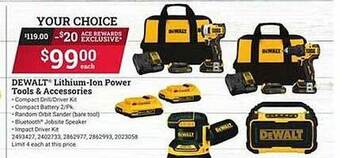 Ace Hardware Dewalt lithium-ion power tools & accessories offer