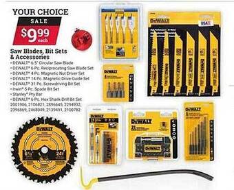 Ace Hardware Dewalt saw blades, bit sets & accessories offer