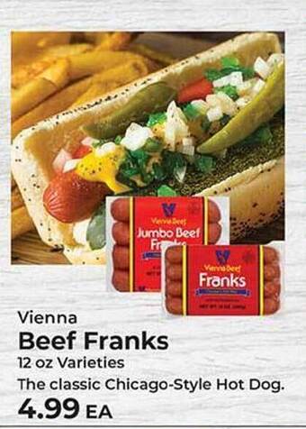 Sunset Foods Vienna beef franks offer