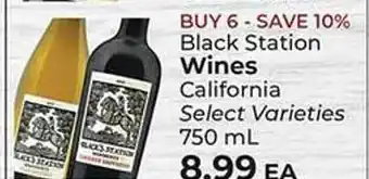 Sunset Foods Black station wines offer