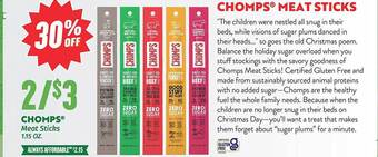 Natural Grocers Chomps meat sticks offer