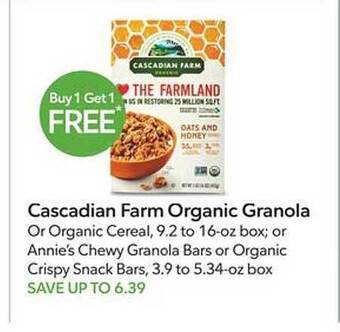 Publix Cascadian farm organic granola offer