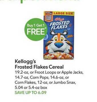 Publix Kellogg's frosted flakes cereal offer