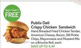 Publix Publix deli crispy chicken sandwich offer