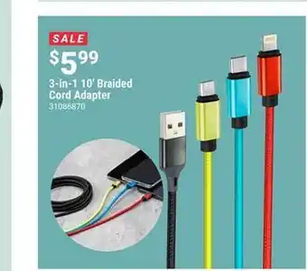 Ace Hardware 3-in-1 10' braided cord adapter offer