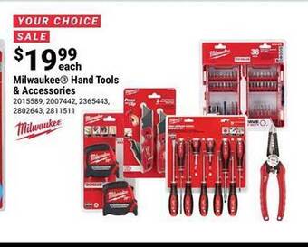 Ace Hardware Milwaukee hand tools & accessories offer