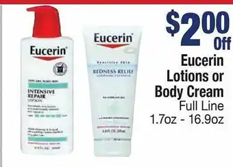 Kinney Drugs Eucerin lotions or body cream offer