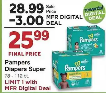 Market Street Pampers diapers super offer