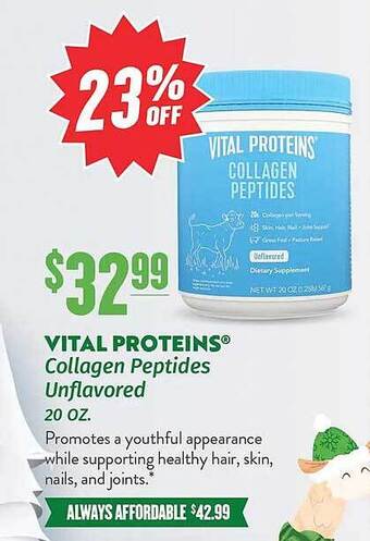 Natural Grocers Vital proteins collagen peptides unflavored offer