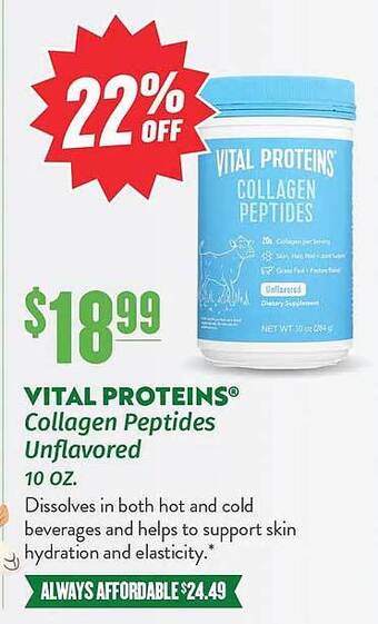 Natural Grocers Vital proteins collagen peptides unflavored offer