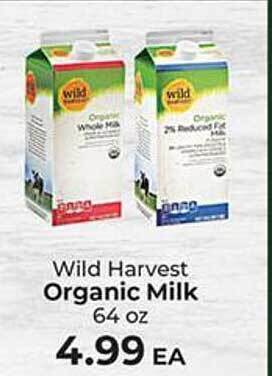 Sunset Foods Wild harvest organic milk offer