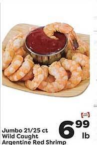 Weis Markets Jumbo 21-25 ct wild caught argentine red shrimp offer